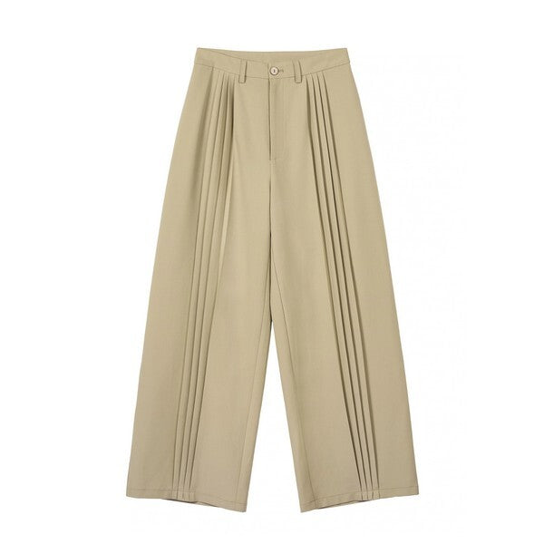 プリーツ入りストレートルーズパンツ Z00382