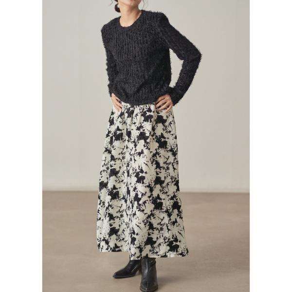 【2color】 レースフリンジ スリムフィットトップス X-433