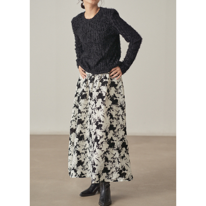 【2color】 レースフリンジ スリムフィットトップス X-433