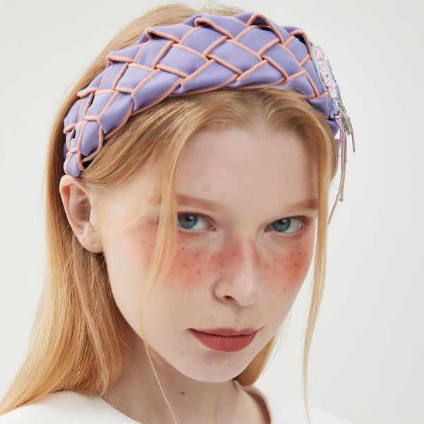 【3pattern】ビーズの装飾入り編み込みカチューシャ Z00038