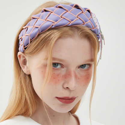 【3pattern】ビーズの装飾入り編み込みカチューシャ Z00038