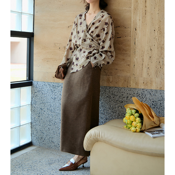 バックスリットコットンロングスカート Z00099