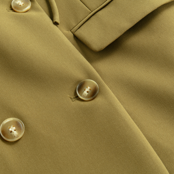 【2color】フラワーブローチ ダブルブレスト ベストジャケット X-427