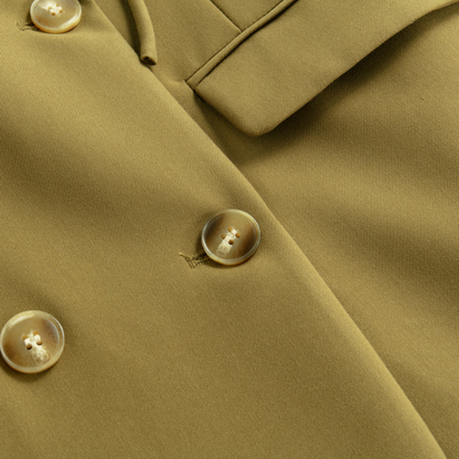 【2color】フラワーブローチ ダブルブレスト ベストジャケット X-427