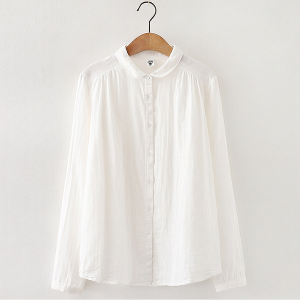 【４color】フォルムにこだわりシンプルコットンシャツ　AU-116