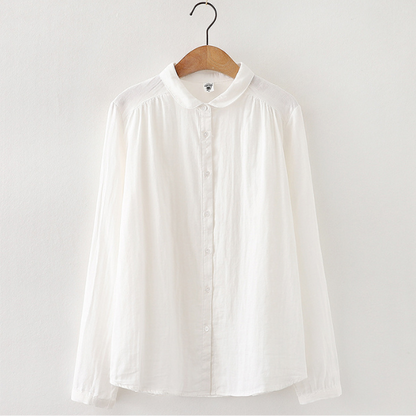 【４color】フォルムにこだわりシンプルコットンシャツ　AU-116