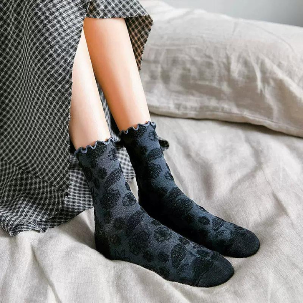 エンブロイダリーソックス6ｐ w-051