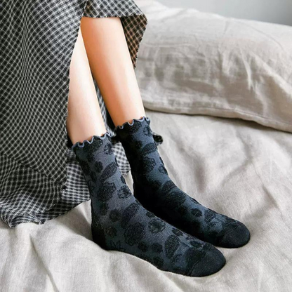 エンブロイダリーソックス6ｐ w-051