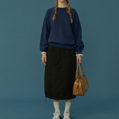 キルティングミモレ丈スカート Z00069
