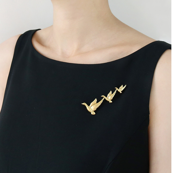 渡り鳥ブローチ X-168