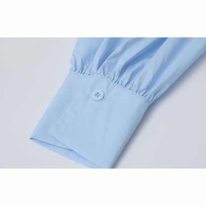 【3color】フロントリボンデザインルーズシャツ Z00049