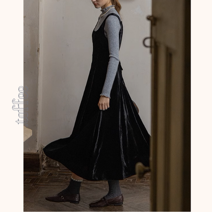 【2color】スクエアネックノースリーブロングワンピース《Z00853》