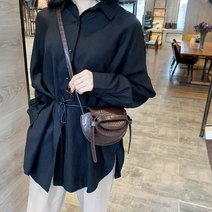 【４color】クロコ調エンボスプロセッシングショルダーバッグ　AU-171