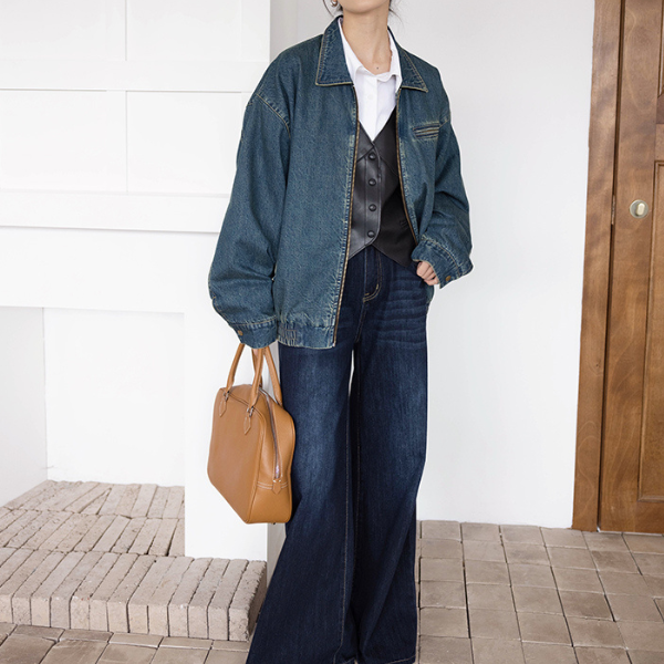 ウォッシュデニムジップジャケット Z00160