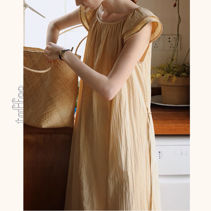 フライングスリーブミモレ丈ワンピース《Z01026》