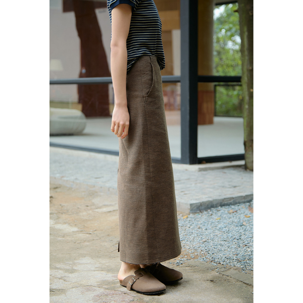 バックスリットコットンロングスカート Z00099