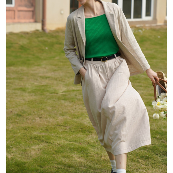 【2color】スリムフィットスクエアカラートップス X-506