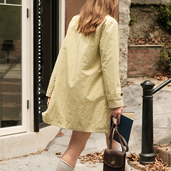 【2color】クラシカルミドル丈Aラインコート　《Z00749》