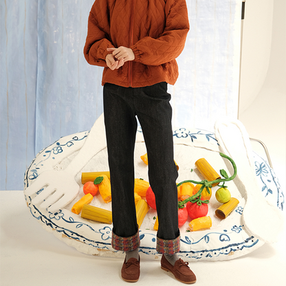 ツイードロールアップデニムパンツ Z00625