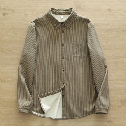【4color】胸ポケット付きストライプ柄ボタンシャツ　《Z00724》