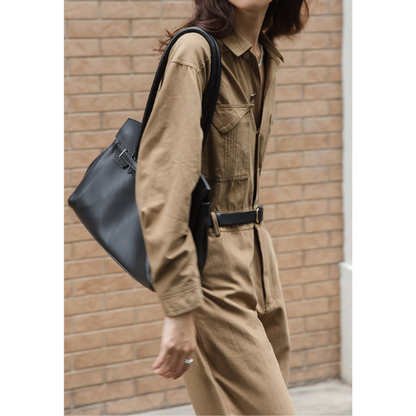 【２color】ウエストベルトメンズライクジャンプスーツ　AU-224