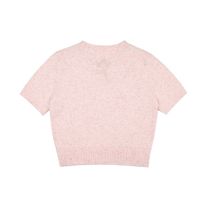 【2color】フラワー刺繍入りリブ編みセットアップカーディガン《Z00831》