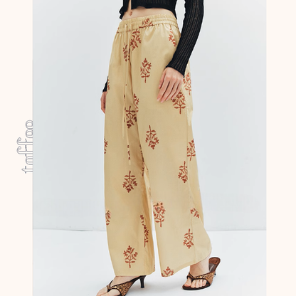 花柄プリントルーズワイドパンツ《Z01004》