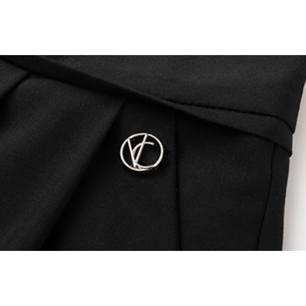 ハイウエストドレープAラインプリーツスカート Z00030