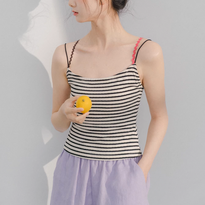 【2color】バッククロスストライプキャミソール《Z01070》