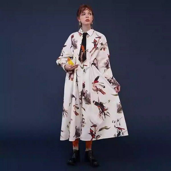 【3color】自由を纏う：手仕事の鳥刺繍タイ　C0179