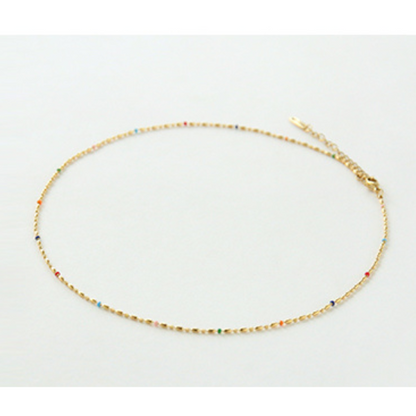 エナメルカラーゴールドネックレス X-167