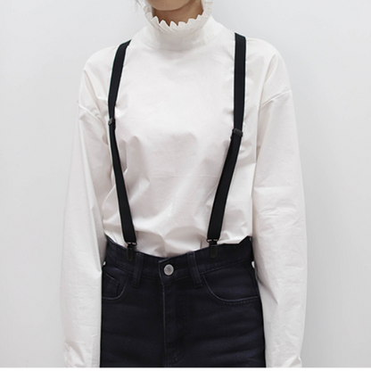 スタンドカラーフリルステッチトップス　AU-237