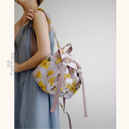 フラワーモチーフダブルジップ リュックサック《Z00937》