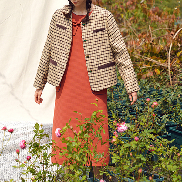 クラシックチェック柄ショートジャケット　Z00509