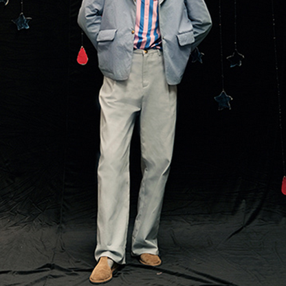 【2color】ルーズストライプカフパンツ　Z00602