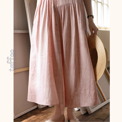 くすみピンクのノースリーブワンピース《Z01044》