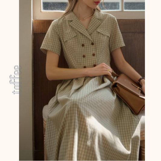 ダブルブレストチェック柄トレンチワンピース《Z00901》