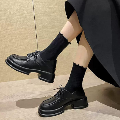 ミドルヒールレースアップシューズ w-055