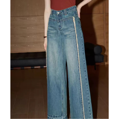 ハイウエストダメージデニムパンツ Z00231