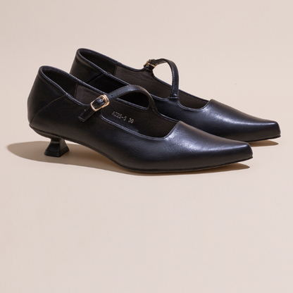 【４color】ポインテッドトゥバンドパンプス w-045