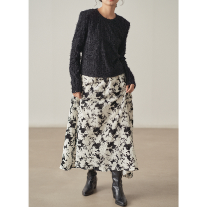 【2color】 レースフリンジ スリムフィットトップス X-433