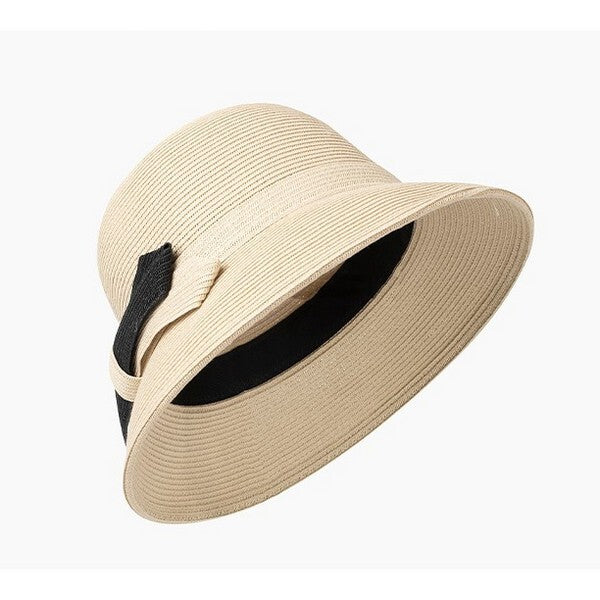 【2color】バイカラーリボンストローハット Z00381