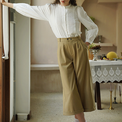 【2color】ワイドクロップドパンツ    Z00491