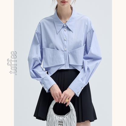 ビッグリボンブルーシャツ　Z00457