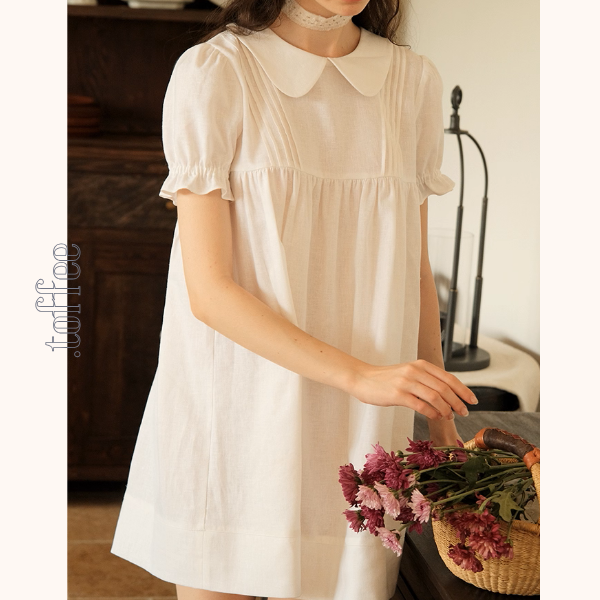 【2color】ドールカラーとプリーツの優美ワンピース《Z01049》