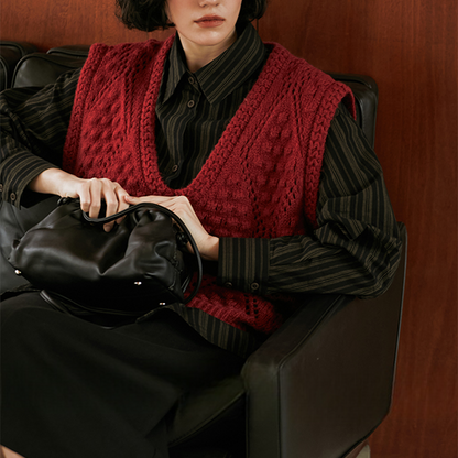 ストライプポロカラールーズシャツ　《Z00813》