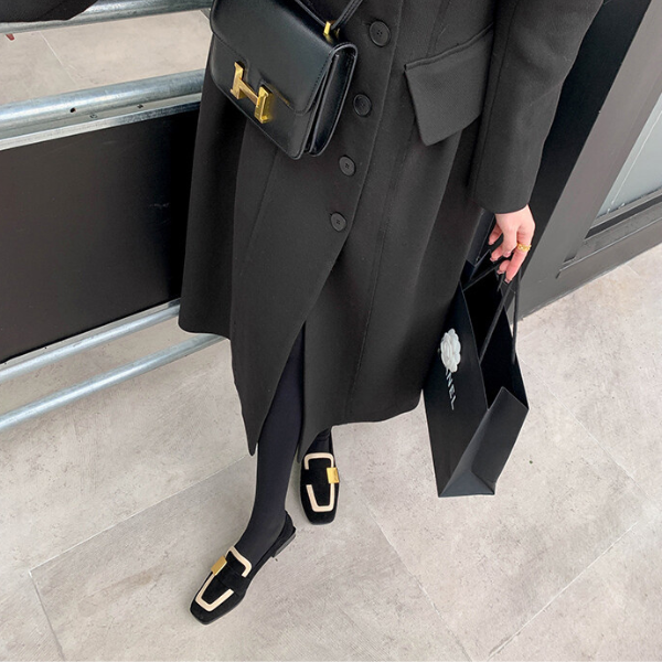 【2pattern】メタルバックルバイカラーローファー X-371