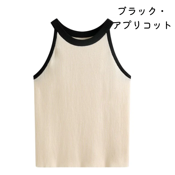 【5color】 ホルターネックニットトップ Z00206