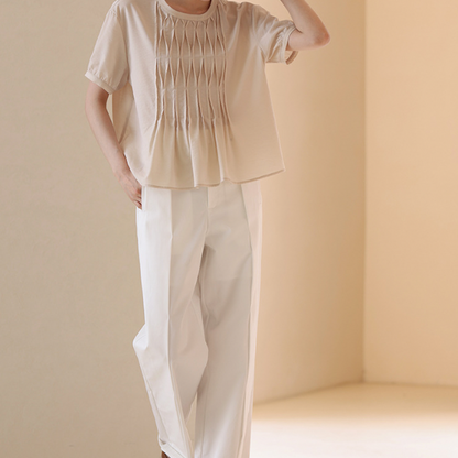 デザインプリーツブラウス X-113