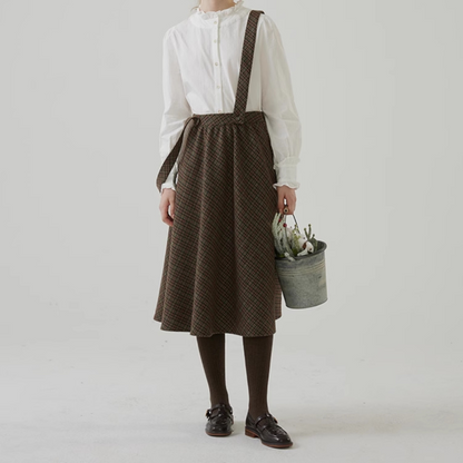 チェックサスペンダースカート Z00151